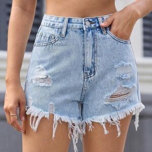 Jean Shorts-light wash, distressed